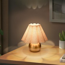 Gold Small Bedside Table Lamp For Bedroom, Brass Gold Bedroom Lamps, Kids Dorm - $44.46