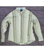 Tommy Bahama Mens Greenish Shirt Stripe Cotton Long Sleeve Size XL - £17.26 GBP