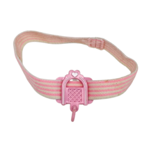 Vintage 1980's Hasbro Charmkins Replacement Pink + White Stripe Choker Necklace - $19.00