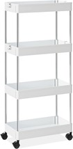 OTK Storage Cart 4 Tier Mobile Shelving Unit Organizer, Utility Rolling Shelf - £26.22 GBP