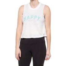 Spiritual Gangster Happy Crop Tank  Yoga Pilates Barre NWT Size XL White - $21.34