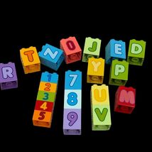 20 Pc Duplo Multicolored Educational Building Blocks With Numbers &amp; Letters - $9.60