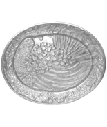 Vintage Metal Cast Aluminum Turkey Serving Platter 20&quot; Made In India RH ... - $649.65 MXN