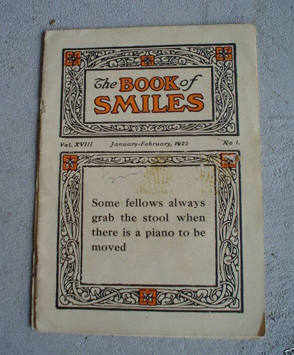 1922 Booklet The Book of Smiles Sayign and Stories - $17.82
