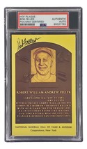 Bob Feller Signed 4x6 Cleveland Hall Of Fame Plaque Card PSA/DNA 85027782 - £30.99 GBP