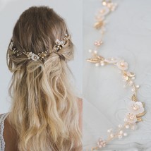 Bridal Pearl Shell Flower Hair Comb, Wedding Leaf Hair Comb,Wedding Hair... - £15.68 GBP