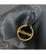 Womens Matte Gold Blessed Round Hoop Large Circle Earrings Casual Party ... - $18.00