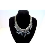 Celebrity Women&#39;s Trendy Statement Silver Color Fashion Necklace - £10.11 GBP