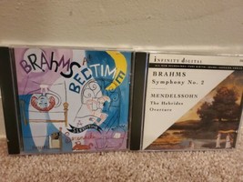 Lot of 2 Brahms CDs: Brahms at Bedtime, Symphony No. 2 Mendelssohn Hebrides - £6.76 GBP