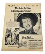 Vintage 1948 Pepsodent Smile Toothpaste Print Ad Nancy Ruhl Fashion Stylist - £11.86 GBP