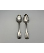 Pair of Reed &amp; Barton Stainless Steel COLONIAL SHELL Place Soup Spoons - $54.66 CAD
