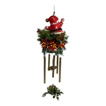 Vintage Christmas wind chime with original box 12&quot; tall mistletoe Santa Clause - £19.55 GBP