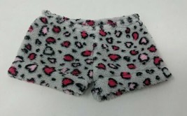 American Girl Fleece Soft Fuzzy Heart Shorts 18&quot; Doll Official Gray Red Pink VTG - £10.27 GBP