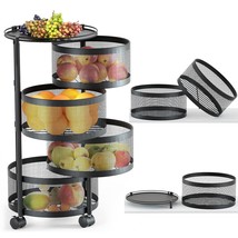 Rotating Storage Rack For Kitchen, 4 Tier Fruit And Vegetable Storage For Kitche - £80.66 GBP