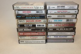 Lot of 18 Country Cassettes Tapes Alabama Dolly Kenny B&amp;D Clint Black Reba McEnt - £10.31 GBP