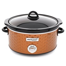 Brentwood Scallop Pattern 4.5 Quart Slow Cooker in Copper - £65.54 GBP
