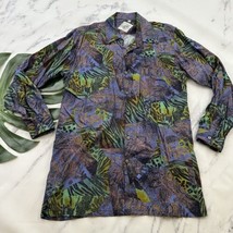 Kazah Original Mens Vintage 90s Shirt Size M Purple Green Abstract Print... - £21.89 GBP