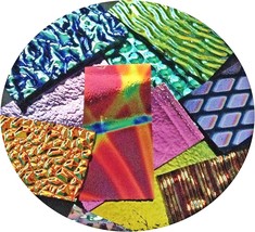 Assorted Dichroic on Black Glass Pieces - 96 COE, Made in America, 2 OZ. - £30.56 GBP