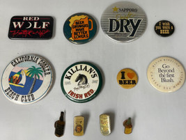 Lotto 12 da Collezione Vintage Birra Killians Sapporo Miller Lite Ecc. Pin Back - £50.26 GBP