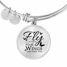 Fly As Far As Your Wings Can Take You Transparent Stainless Steel or 18k Gold Ci - £24.20 GBP