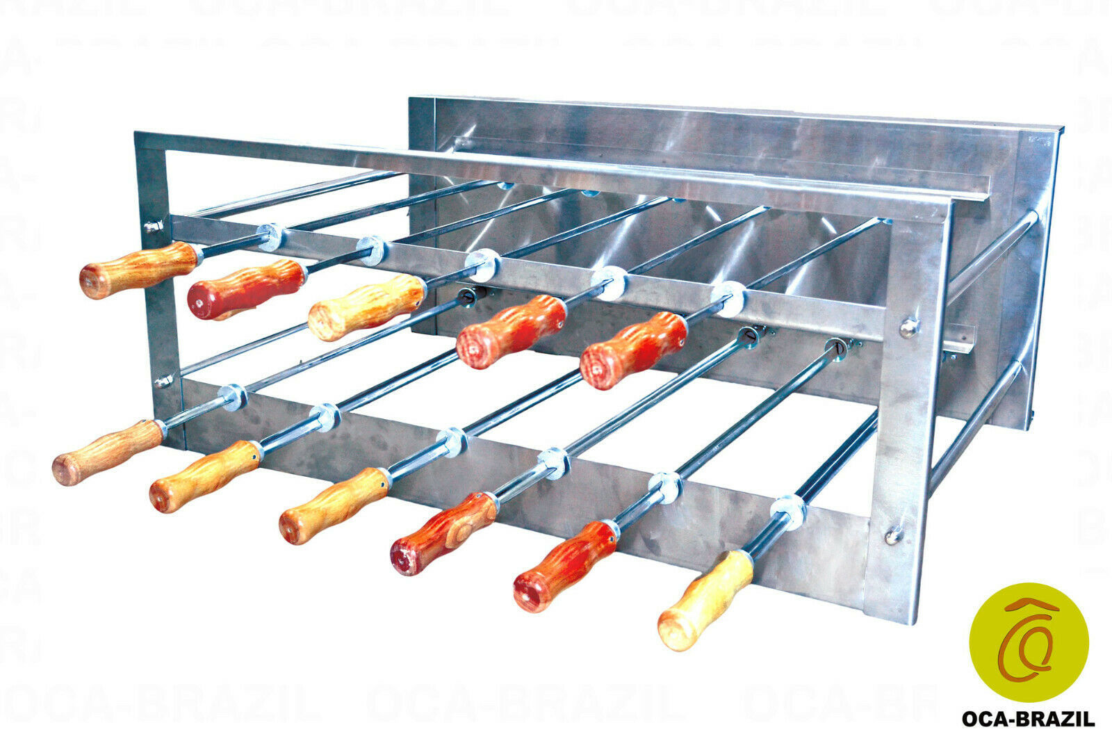 Brazilian BBQ Charcoal Grill 11 Skewers Rotisserie System Oca