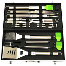 20-Piece Stainless-Steel BBQ Tool Kit, Strong, Sturdy, Heavy Duty Grilli... - £35.88 GBP