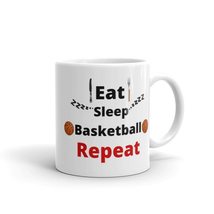 Eat Sleep Basketball Repeat Mug, Basketball Gift, Basketball Mug, Basketball Fan - £14.14 GBP