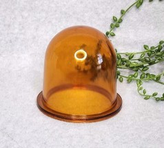 Vintage Amber Brown Glass Dome Light Fixture Art Deco Cover Globe Lens Lamp - $33.73 CAD