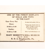 1967 Mary Merritt&#39;s Doll Museum Advertisement Douglassville Pennsylvania... - €25,73 EUR