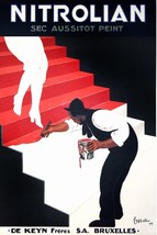 12439.Decor Poster.Vintage Interior wall design.Guy is painting the red carpet - $17.10+