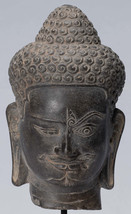 Antique Khmer Style Black Stone Yaksha &amp; Yakshaswaroop Shiva Head  - 31cm/12&quot; - £1,427.94 GBP
