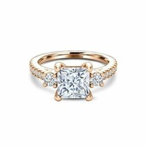 2.50Ct Princess Simulated Diamond  Engagement Ring 14k Rose Gold Plated ... - £79.12 GBP