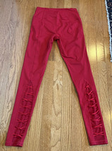 Victorias Secret Sport Womens Knockout Tight Leggings SMALL S Red Lace M... - $24.72