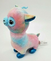 Nanco Llama Alpaca Rainbow Blue Pink Yellow Tie Dye 8&quot; Plush Stuffed Toy B305 - £9.47 GBP