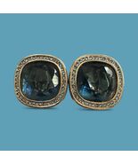 DS Co. Daniel Swarovski Sapphire Blue Crystal Clip-On Earrings  Gold Tone Signed - $48.80 CAD