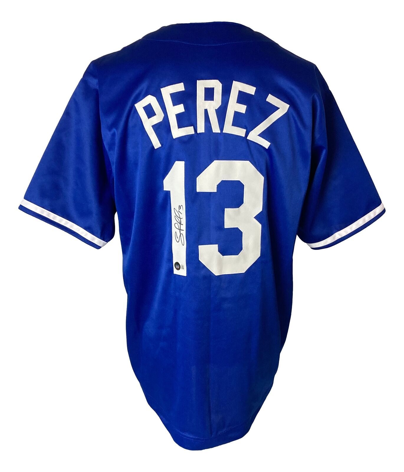Primary image for Salvador Perez Kansas City Signé Personnalisé Bleu Baseball Jersey Bas