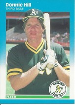 1987 Fleer Donnie Hill 394 Athletics - £0.75 GBP