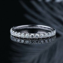 1Ct Simulated Diamond Half Eternity Wedding Band Ring 14K White Gold Plated Xmas - £82.08 GBP