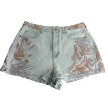 American Eagle Women&#39;s High Rise floral embroidered Mom Jean Shorts Size 8 - $21.77