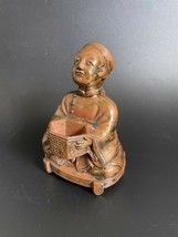 Antique 1900s Japanese Gilt Bronze Chinese Man Figural Incense Burner - £59.07 GBP