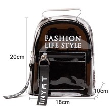 Fashion Clear PVC Women Backpack New Trend Transparent Solid Backpack Travel Sch - £38.64 GBP