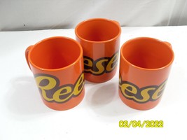 3 Reese's Coffee Mugs Cups Orange By Galerie - $18.66