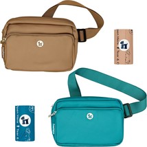 3-In-1 Crossbody Bag &amp; Dog Treat Pouch For Pet Training - Latte Beige + Lagoon T - $67.99