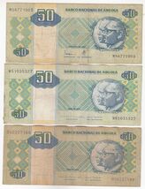 Angola, 50 Kwanzas, (full of 3) Banco Nacional Dé Angola-
show original ... - $11.30