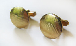 Vintage Gold Plate Swank Mid Century MCM Art Deco Style Cufflinks - £14.78 GBP