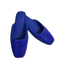 INC International Concepts Womens Joslyn Blue Square Toe Flat Mules Shoe... - £39.95 GBP