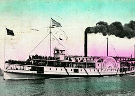 Steamer TJ Potter En Route  Long Beach Washington WA 1910 Vtg Postcard - £8.52 GBP