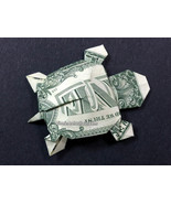 Dollar Origami TURTLE Made with REAL MONEY Handmade Cash Art Animal Art - $367.29 MXN+