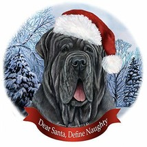 Holiday Pet Gift Neapolitan Blue Mastiff Uncropped Silver Dog Porcelain Ornament - £25.63 GBP