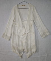 Altard State Cover Up Tunic Top Lace Size L Rayon Cream - $19.68